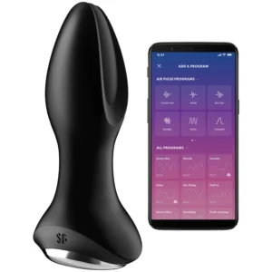 Satisfyer Rotator Plug 2+ med roterande huvud och ring i basen.